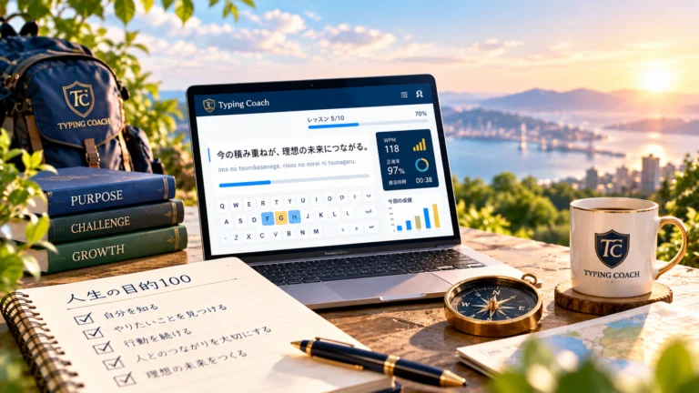 人生の目的と未来をイメージしたTyping Coachの短文タイピング